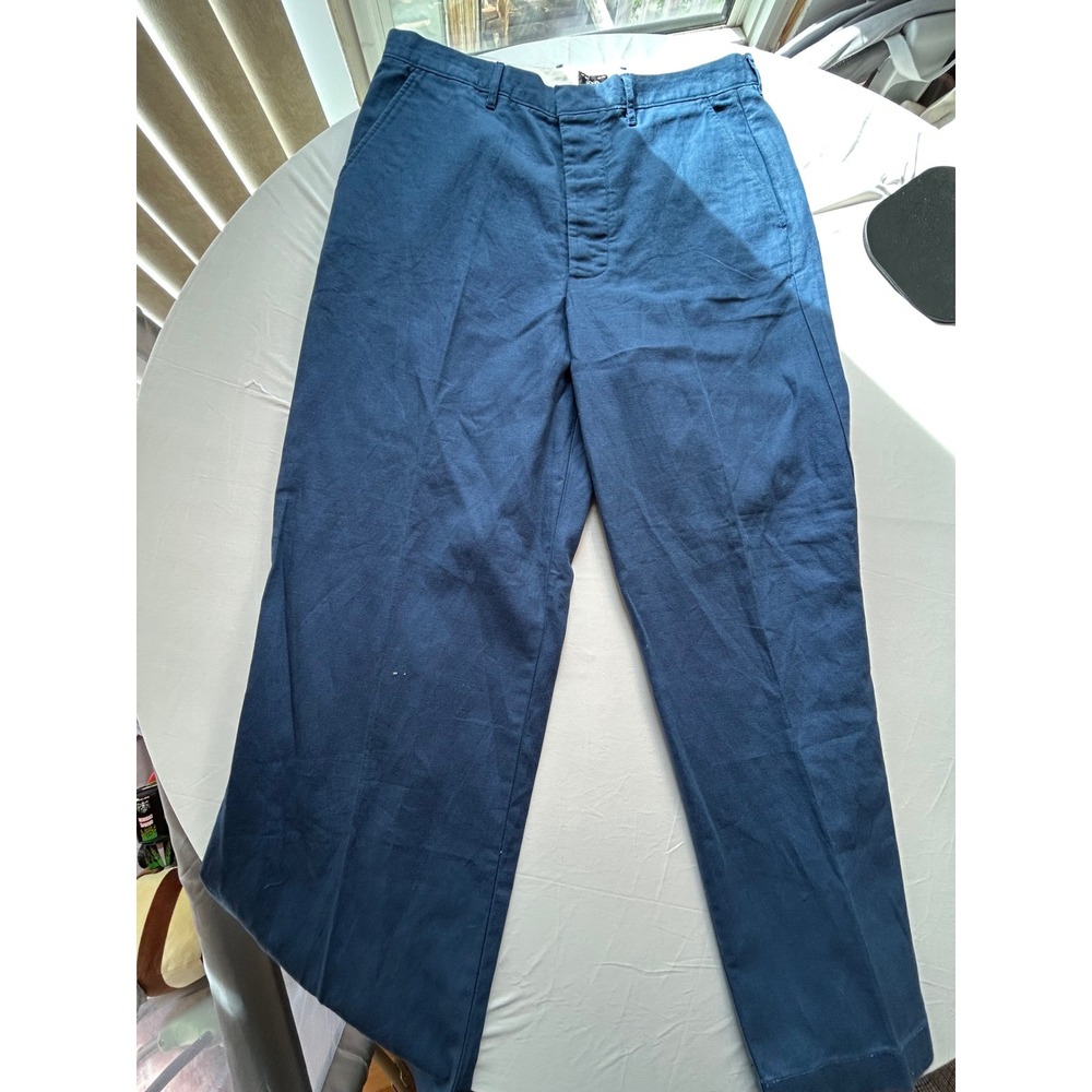 J.Crew Mens Navy Blue Chino Pants BZ530 W35 L31.5 Cotton Twill Trousers